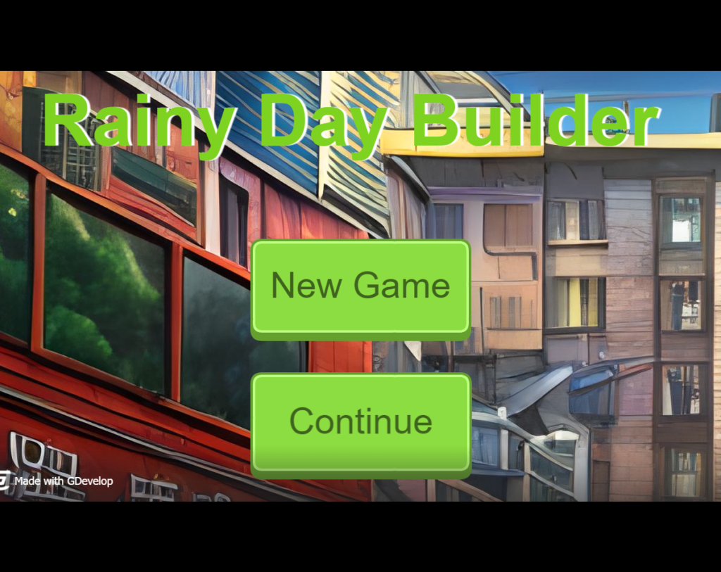 Rainy Day Builder Start Screen